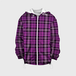 Куртка с капюшоном детская Color pink checkerboard, цвет: 3D-белый