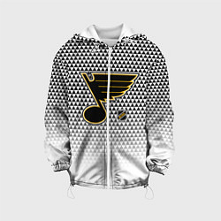 Куртка с капюшоном детская Сент Луис Блюз - белый градиент, цвет: 3D-белый