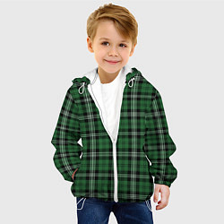 Куртка с капюшоном детская Checkered green, цвет: 3D-белый — фото 2