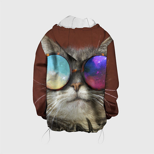 Детская куртка A Cat with multicolored glasses / 3D-Белый – фото 2
