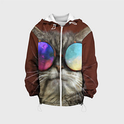 Детская куртка A Cat with multicolored glasses