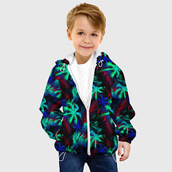 Куртка с капюшоном детская Palm neon, цвет: 3D-белый — фото 2