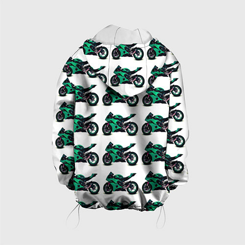 Детская куртка Motorcycle turquoise / 3D-Белый – фото 2
