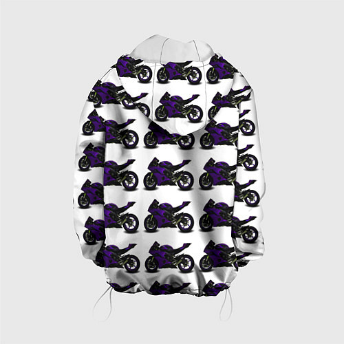 Детская куртка The motorcycle is dark purple / 3D-Белый – фото 2