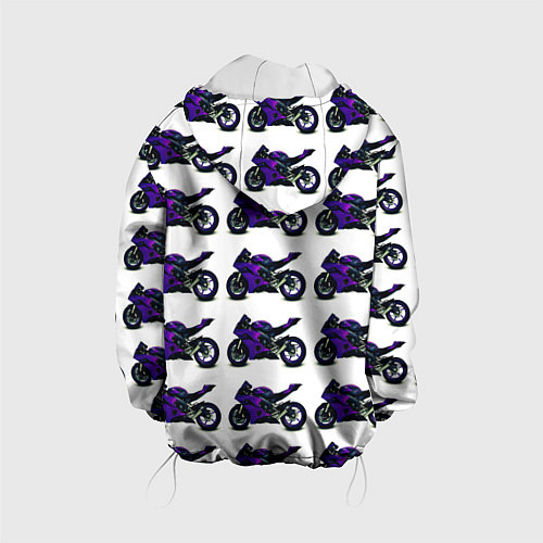 Детская куртка Motorcycle purple gloss / 3D-Белый – фото 2