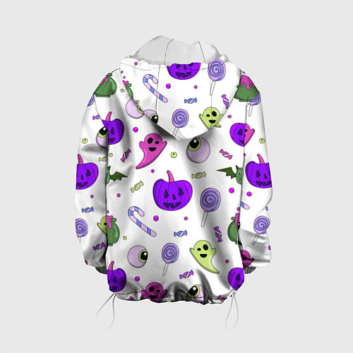 Детская куртка Halloween purple pumpkin pattern / 3D-Белый – фото 2