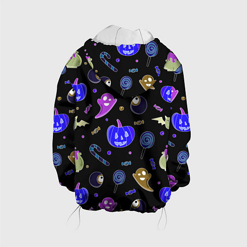 Детская куртка Halloween blue black pumpkin / 3D-Белый – фото 2
