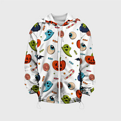 Куртка с капюшоном детская Halloween pumpkin show, цвет: 3D-белый