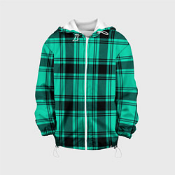 Куртка с капюшоном детская Checkered turquoise, цвет: 3D-белый