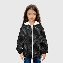 Куртка с капюшоном детская Palm black and white, цвет: 3D-белый — фото 2