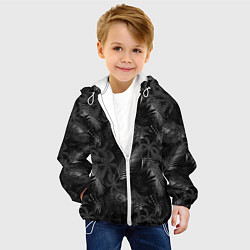 Куртка с капюшоном детская Palm black and white, цвет: 3D-белый — фото 2