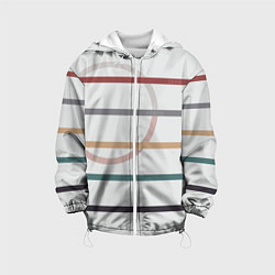 Куртка с капюшоном детская Stripes and circle, цвет: 3D-белый