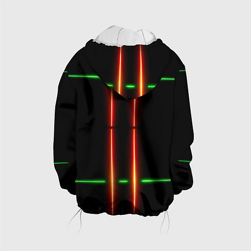 Детская куртка Neon green black red line / 3D-Белый – фото 2