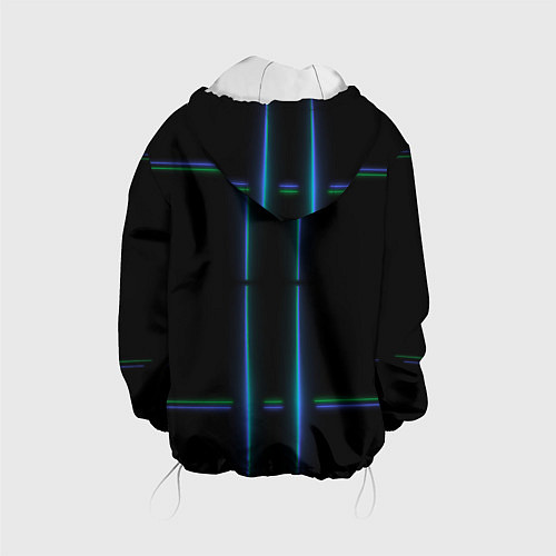Детская куртка Color black green blue lines / 3D-Белый – фото 2