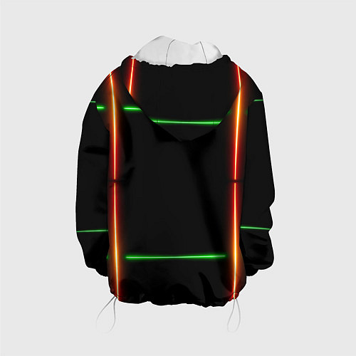 Детская куртка Color black green orange lines / 3D-Белый – фото 2