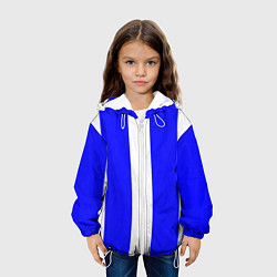 Куртка с капюшоном детская Color white blue line, цвет: 3D-белый — фото 2