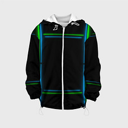 Куртка с капюшоном детская Neon green light blue, цвет: 3D-белый