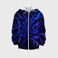 Куртка с капюшоном детская Разряд молнии текстура, цвет: 3D-белый