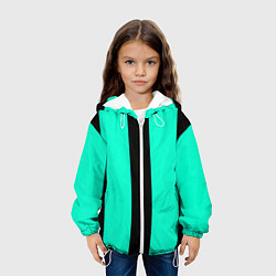 Куртка с капюшоном детская Color light blue white line, цвет: 3D-белый — фото 2