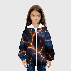 Куртка с капюшоном детская Молния на камуфляжной текстуре, цвет: 3D-белый — фото 2