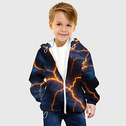 Куртка с капюшоном детская Молния на камуфляжной текстуре, цвет: 3D-белый — фото 2