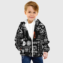 Куртка с капюшоном детская Twenty one pilots rock logo, цвет: 3D-белый — фото 2