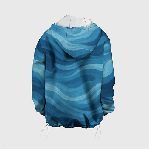 Детская куртка Камуфляжные синие волны / 3D-Белый – фото 2