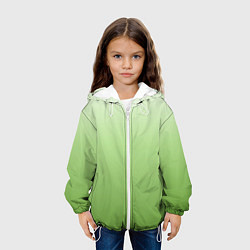 Куртка с капюшоном детская Градиент нежно-зеленый, цвет: 3D-белый — фото 2