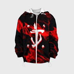 Куртка с капюшоном детская Doom красный огонь марса, цвет: 3D-белый