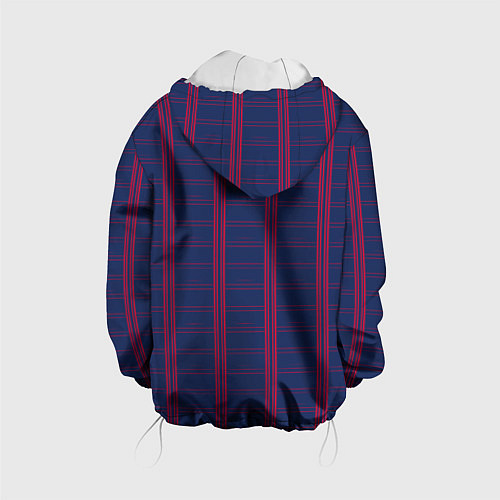 Детская куртка Color blue cage pink stripes / 3D-Белый – фото 2