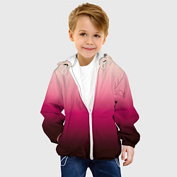 Куртка с капюшоном детская Градиент transcendent pink омбре, цвет: 3D-белый — фото 2
