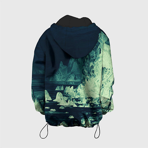 Детская куртка Dream on стилизованный скалистый берег / 3D-Черный – фото 2