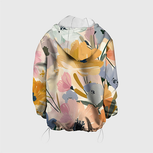Детская куртка Цветы акварель / 3D-Белый – фото 2