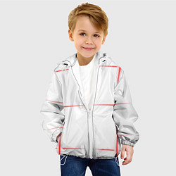 Куртка с капюшоном детская Color white red stripes, цвет: 3D-белый — фото 2