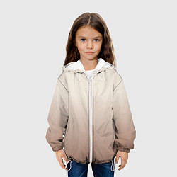 Куртка с капюшоном детская Градиент песочный, цвет: 3D-белый — фото 2