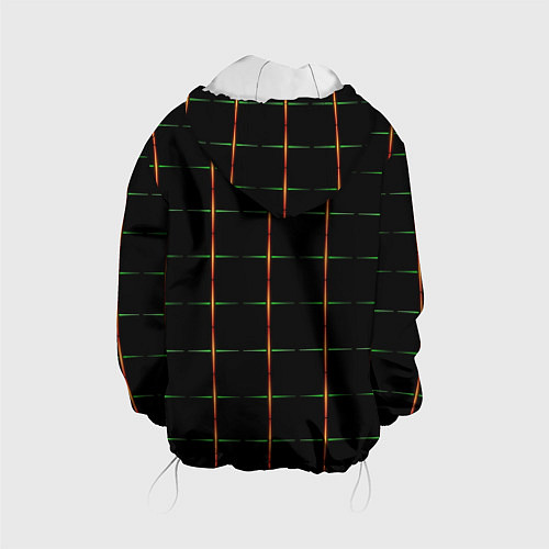Детская куртка Color black orange green crosses / 3D-Белый – фото 2