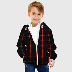 Куртка с капюшоном детская Color black red crosses, цвет: 3D-белый — фото 2
