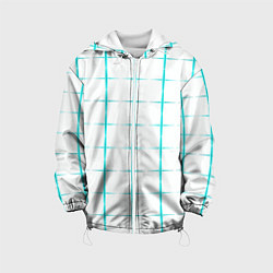 Куртка с капюшоном детская Color white light blue crosses, цвет: 3D-белый