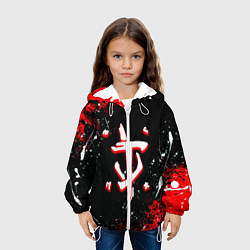 Куртка с капюшоном детская Doom краски абстракция, цвет: 3D-белый — фото 2