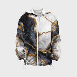 Детская куртка Мрамор белый и черный с золотом
