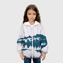 Куртка с капюшоном детская Лес и озеро, цвет: 3D-белый — фото 2