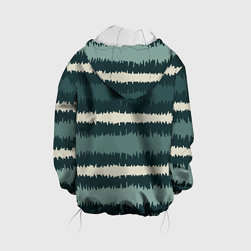 Детская куртка Полосы зигзагообразные зеленые / 3D-Белый – фото 2