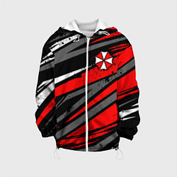 Куртка с капюшоном детская Umbrella - red lines, цвет: 3D-белый