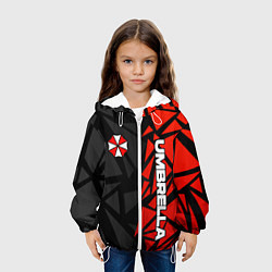 Куртка с капюшоном детская Umbrella corp - красные фрагменты, цвет: 3D-белый — фото 2