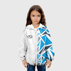 Куртка с капюшоном детская Субару - фрагменты, цвет: 3D-белый — фото 2