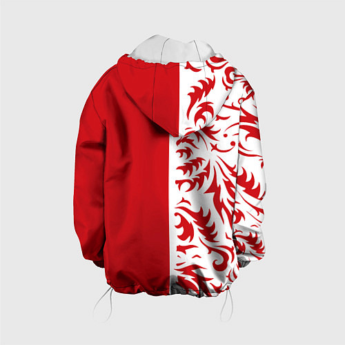 Детская куртка Россия - красная хохлома / 3D-Белый – фото 2