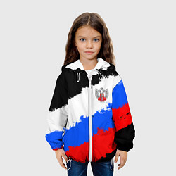 Куртка с капюшоном детская Федерация бокса России - триколор, цвет: 3D-белый — фото 2