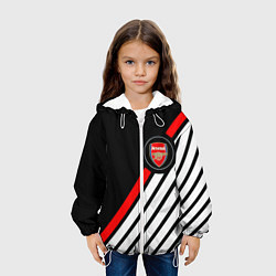 Куртка с капюшоном детская Арсенал геометрия полосы, цвет: 3D-белый — фото 2