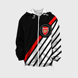 Куртка с капюшоном детская Арсенал геометрия полосы, цвет: 3D-белый