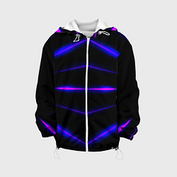 Куртка с капюшоном детская Color black neon stripes, цвет: 3D-белый